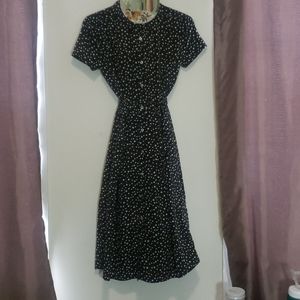 Like new collared dress, black w/ white stars